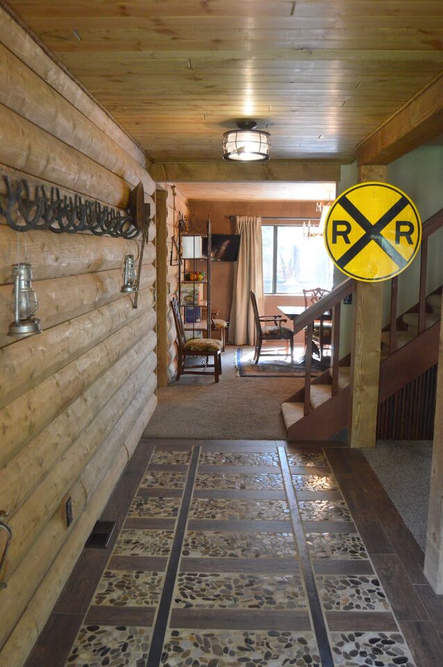 Custom flooring throughout Pinetop cabin rental